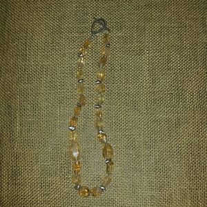 Sterling Citrine gemstone handmade necklace RARE